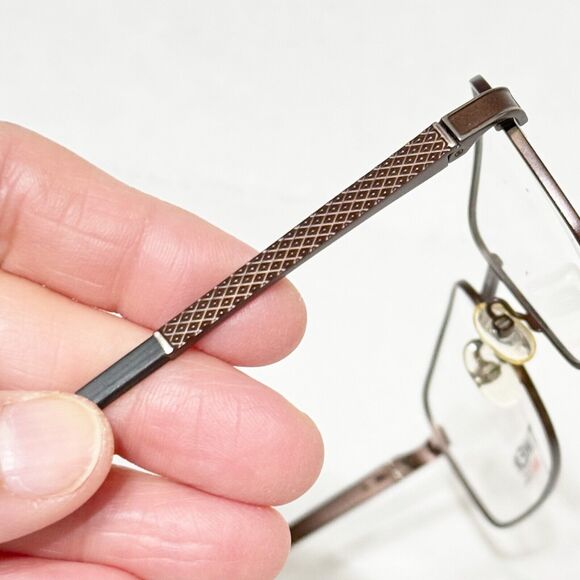 Timex L035 BR Titanium Eyeglasses Frame Men's Brown Rectangular 58-19-150 NEW - Picture 6 of 11